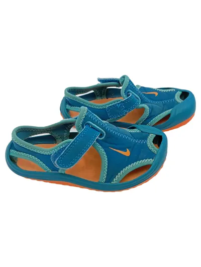 Nike Kinder Badeschuhe Sandalen Gr. 22 Blau Orange Sportlich