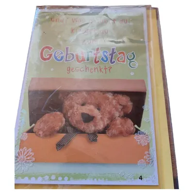 Geburtstagskarte mit Teddybär Motiv Grußkarte Geschenk NEU