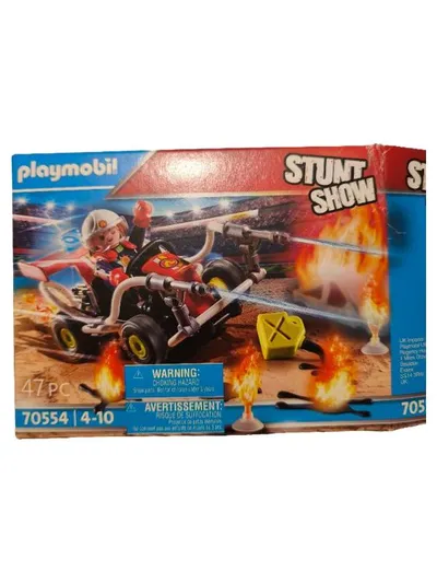 Playmobil 70554 Feuerwehr Kart mit Feuerring Stunt Show Spielfiguren-Set