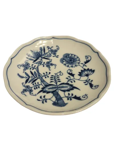 ORIGINAL BOHEMIA ZWIEBELMUSTER Unterteller Porzellan Weiß Klassisch Blumen