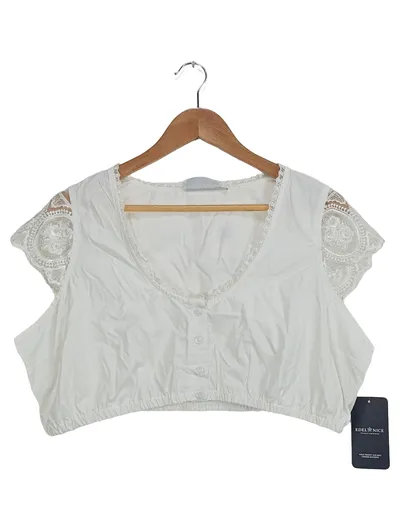 Edelnice Trachtenbluse Damen Gr. 48 Weiß Traditionell Spitze