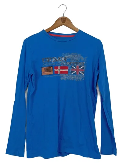 Napapijri Langarmshirt Kinder Gr. 170 Blau Casual Logo-Print