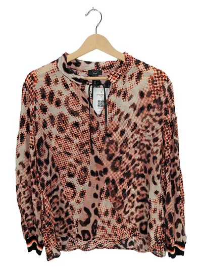 Marc Cain Bluse Damen Gr. 38 Mehrfarbig Animal-Print Viskose Langarm
