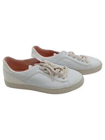 Esprit Damen Sneaker Low Weiß Gr. 41 Textil Freizeitschuh Schnürschuh