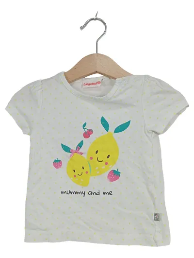Liegelind Baby T-Shirt Mädchen Gr. 74 Zitronen Print Weiß Gelb
