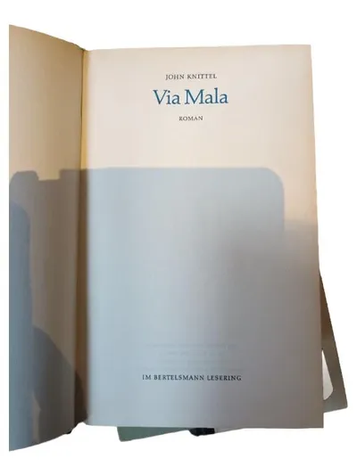 Via Mala Roman John Knittel Bertelsmann Lesering Hardcover Deutsch