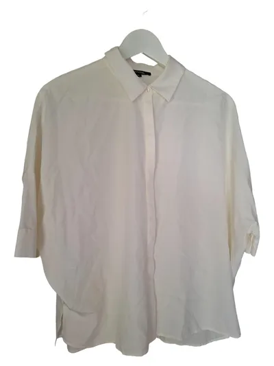 comma, Damen Bluse Hemd Oversize Weiß Gr. 38 Casual Knopfleiste