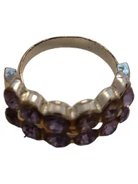 LBVYR Damen Ring Größe 14 Lila Glamourös Strass Schmuck 1