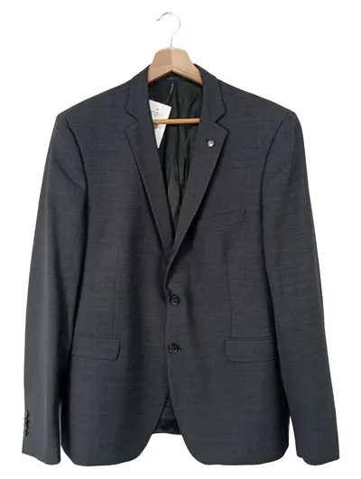 emilio adani Herren Blazer Sakko Anzugjacke Gr. 48/M Grau Klassisch Slim Fit