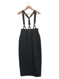 Barisal Bleistiftrock Damen Gr. 38 Schwarz Gestreift Business Midi 1