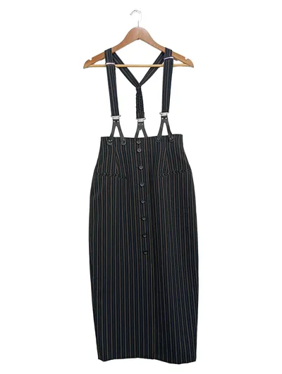 Barisal Bleistiftrock Damen Gr. 38 Schwarz Gestreift Business Midi
