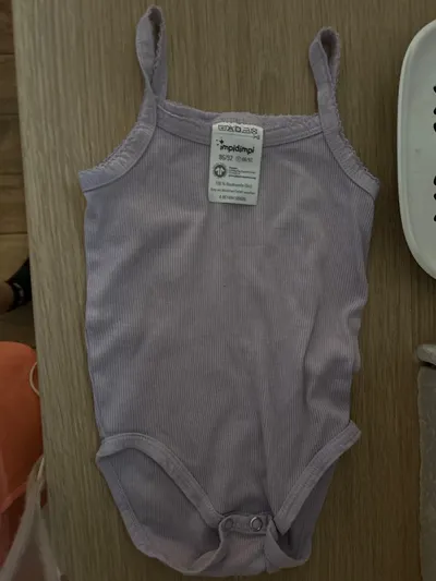 Impidimpi Baby Body Mädchen Gr. 86/92 Lila Rippstrick Bio-Baumwolle