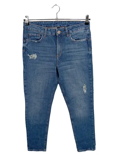 Liu Jo Damen Jeans Straight Leg W29/L29 Blau Destroyed Casual