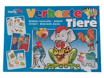 Noris Verhexte Tiere Kinderspiel Gedächtnisspiel Kartenspiel lustige Tiermixe