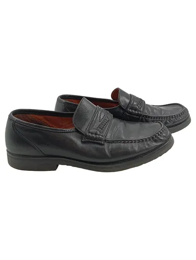 Bentley Herren Slipper Gr. 45 Schwarz Klassisch Business Casual Loafer Schuhe