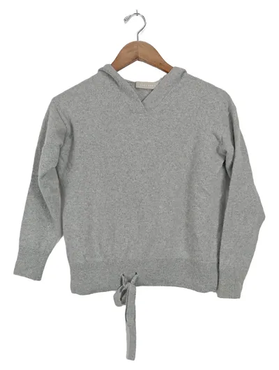 Stefanel Damen Pullover Hoodie Grau Wolle XS