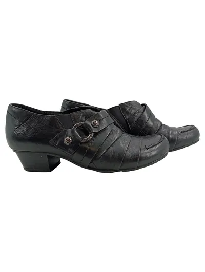 Janet D. Damen Stiefeletten Leder Schwarz Gr. 38 Klassisch Komfortabel