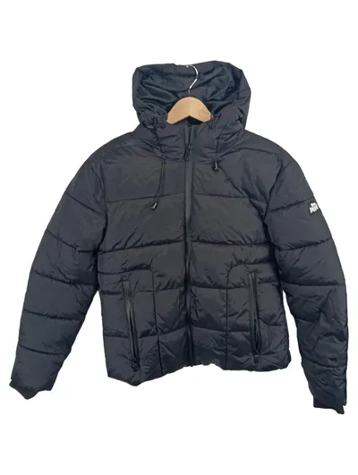 Lonsdale Herren Steppjacke Winterjacke Kapuze Schwarz Gr. M