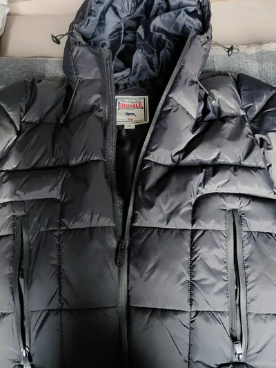 Lonsdale Herren Steppjacke Winterjacke Kapuze Schwarz Gr. M
