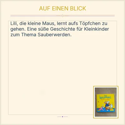 Leo Lausemaus Lili geht aufs Töpfchen Pixi Buch Carlsen Babybuch