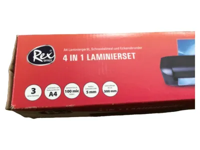 Rex Office 4in1 Laminiergerät A4 Schneidlineal Eckenrunder Schwarz