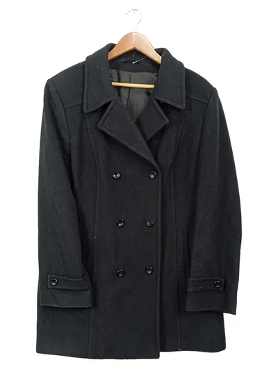 CANDA Damen Wollmantel Gr. 40 Schwarz Klassisch Kurzmantel