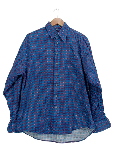 Le Frog Herren Freizeithemd Gr. 40/XS Mehrfarbig Kariert Casual Langarm