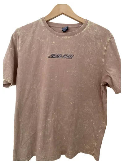 Santa Cruz Skateboards T-Shirt Damen Gr. L Braun Acid Wash Logo