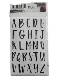 Crelando Sticker Set Buchstaben Alphabet ABC Schwarz Bastel Deko 1