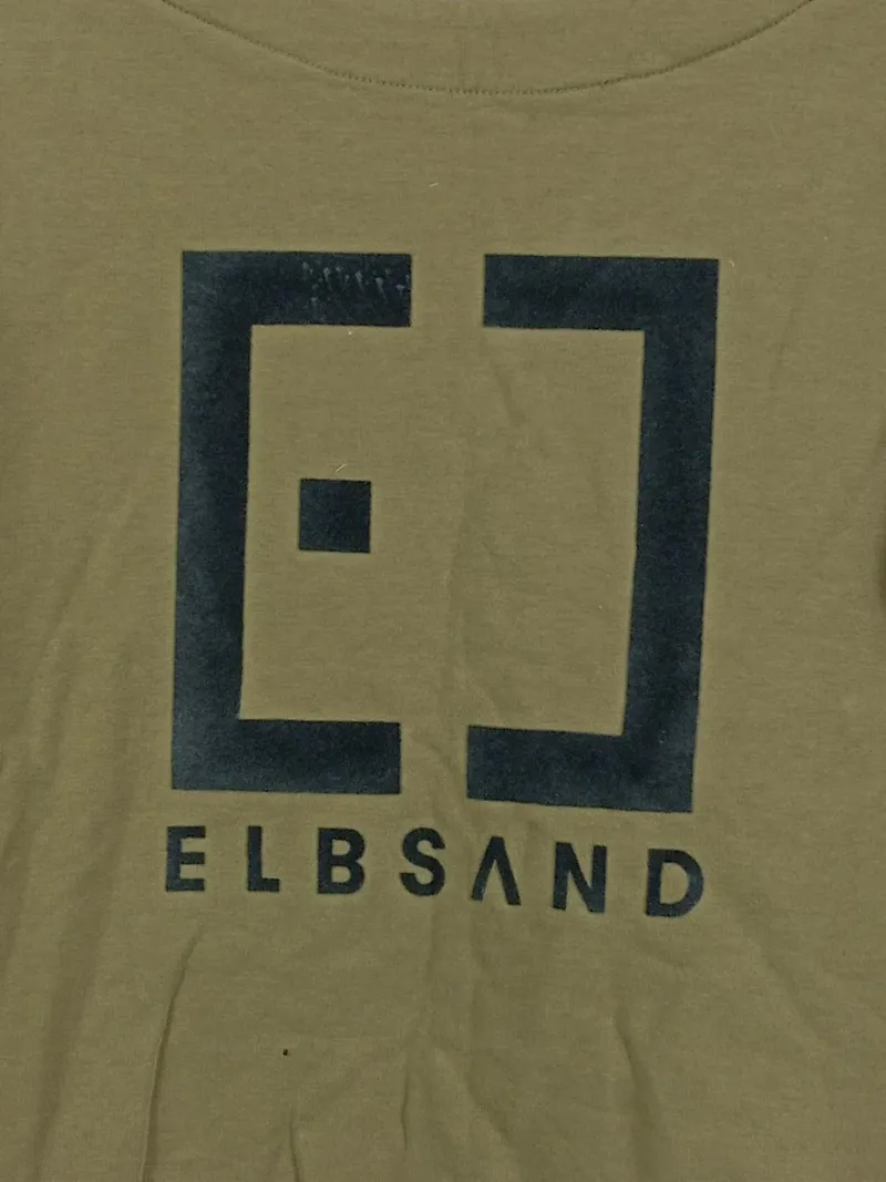 ELBSAND Sweatshirt Damen Langarm Baumwolle Logo-Print Oliv S 2