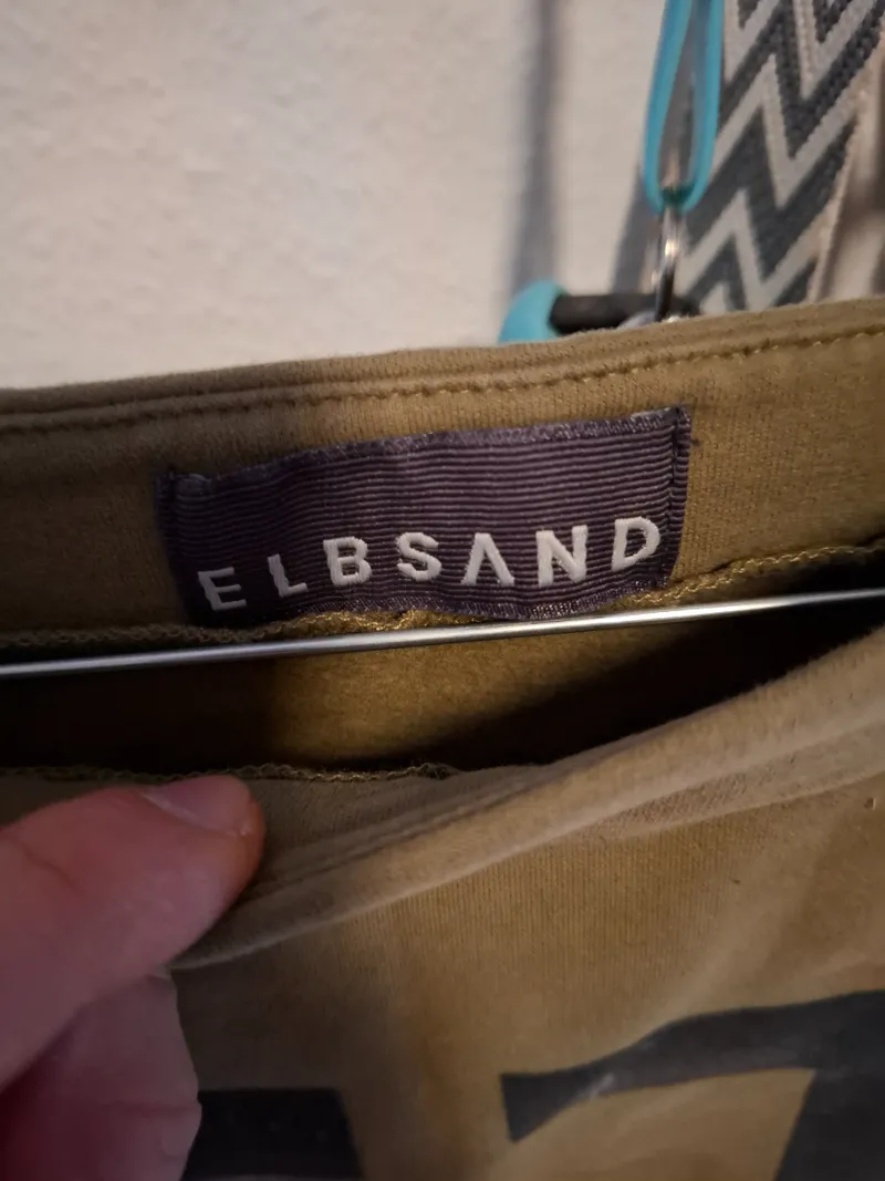 ELBSAND Sweatshirt Damen Langarm Baumwolle Logo-Print Oliv S 3