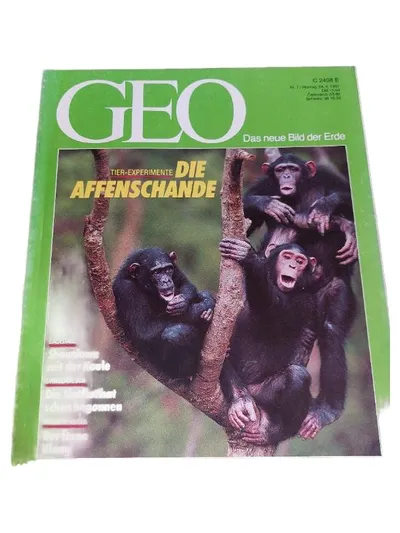 GEO Zeitschrift Nr. 7 Juni 1991 Tier-Experimente Affenschande Natur Wissenschaft