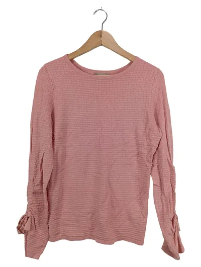 ORSAY Damen Pullover Rosa Gr. M Strukturstrick Schleifen-Details