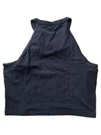FILA Damen Crop Top Sport Shirt Logo-Streifen Schwarz Gr. S 3