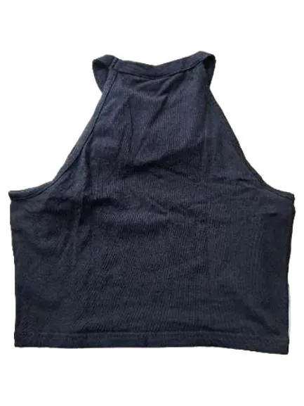 FILA Damen Crop Top Sport Shirt Logo-Streifen Schwarz Gr. S 3