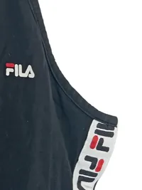 FILA Damen Crop Top Sport Shirt Logo-Streifen Schwarz Gr. S 5