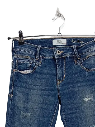 Le Temps des Cerises Heritage Destroyed Jeans Damen Blau W28/36 Baumwolle