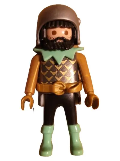 Playmobil Ritter Krieger Figur Mittelalter Helm Bart Schuppenpanzer