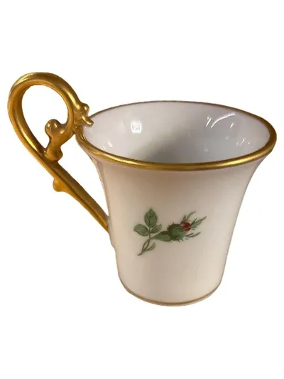 Kaiser Porzellan Tasse Rosenmotiv Klassisch Weiß 6cm Florales Muster