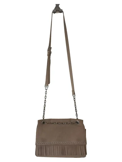 Parfois Umhängetasche Beige Casual Fransen Nieten Damen Schultertasche
