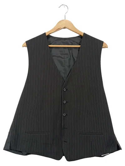 CANDA Herren Anzugweste Schwarz Gestreift Gr. 52/XL Business Klassisch