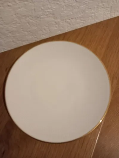 Mitterteich Bavaria Porzellan Essteller Goldrand Weiß 28 cm