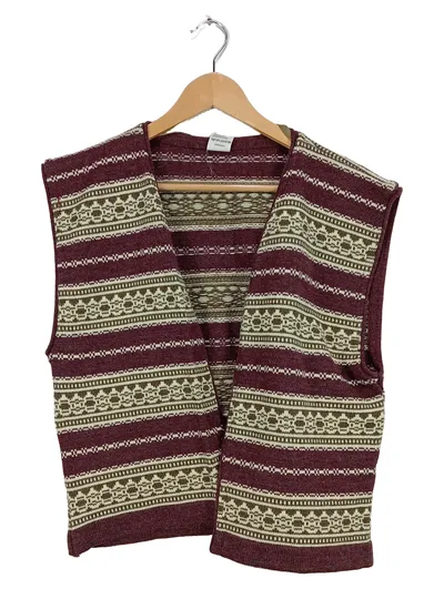 Sharon Damen Pullunder Gr. 36/S Strickweste Ethno Vintage Braun