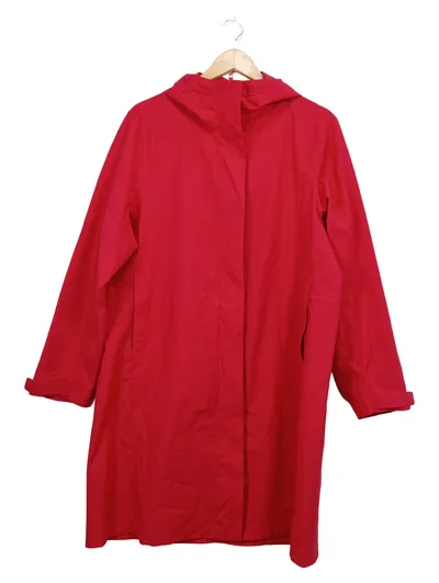 UNIQLO Damen Regenjacke Kapuze Rot Wasserdicht Winddicht Gr. XL