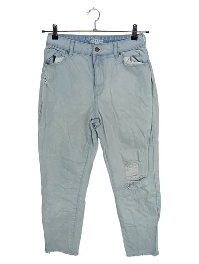 CREEKS Damen Jeans Straight Leg Destroyed Blau Gr. 42