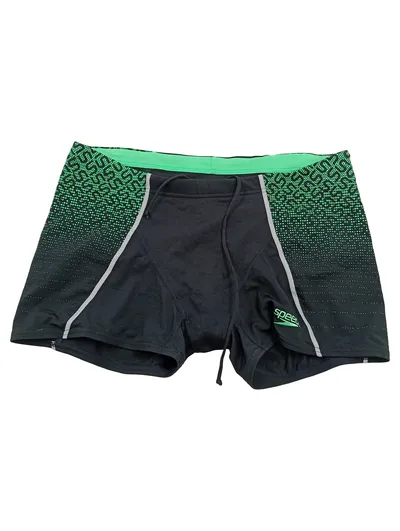 Speedo Badehose Herren Gr. 38 Schwarz Grün Endurance Schwimmhose