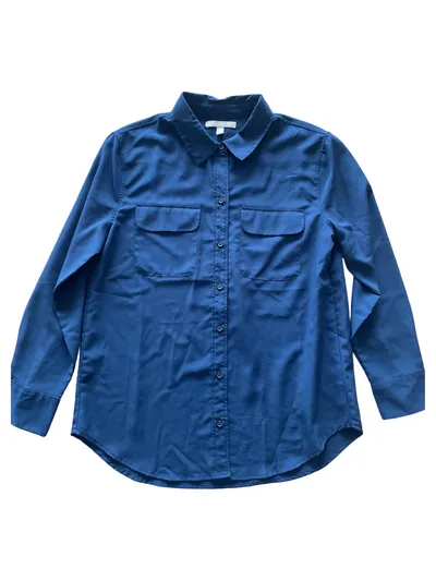 Banana Republic Hemdbluse Damen Gr. S Blau Casual