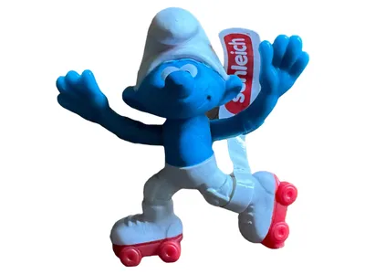 Schleich Spielfigur Schlumpf auf Rollschuhen Mehrfarbig Kinder Sammlerfigur