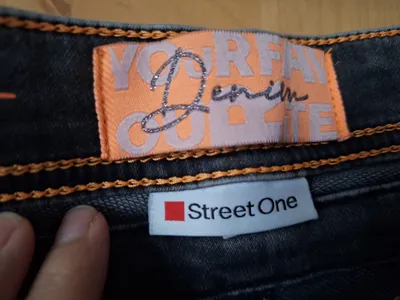 Street One Damen Jeans Loose Fit Grau W27/L30 Stretch Denim