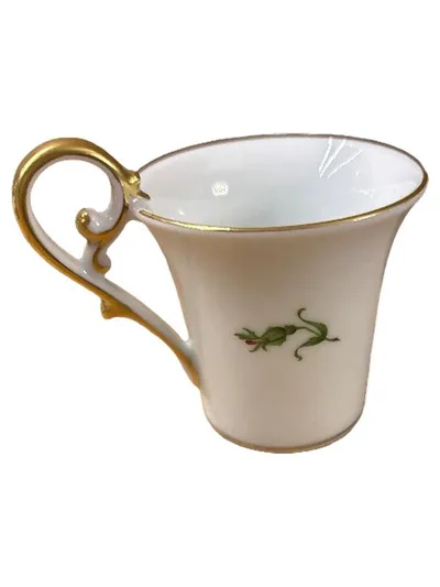 Kaiser Tasse Porzellan Frosch Motiv Elegant Weiß 6cm
